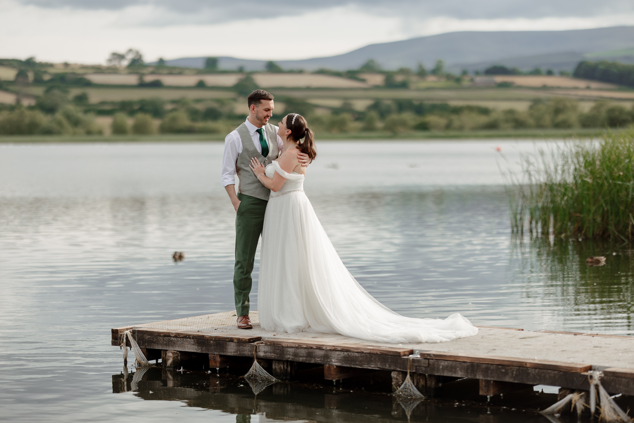 Peterstone Court Wedding Photography - Couple Portraits at Llangorse Lake