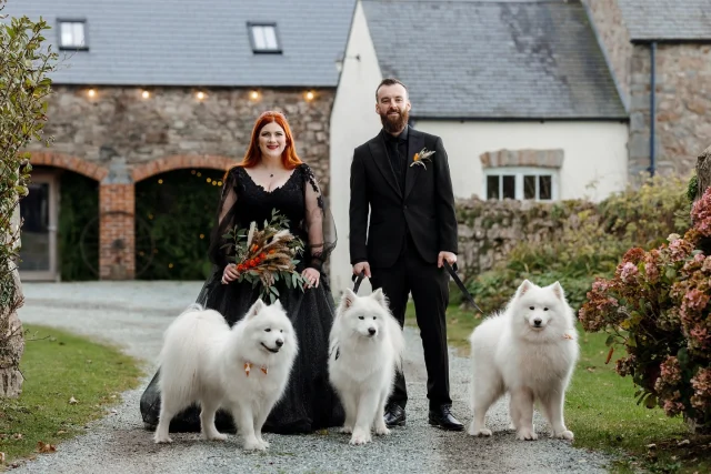 One of the coolest weddings I have photographed and with 3 floofs as well made it even more special. I can’t wait to share more.

Venue: @cardeeth_pembrokeshire 
Dress: @willowinwhite @maggiesotterodesigns 
MUA: @simonebowen_mua 
Suit: @mossbros 
Cake: @marksandspencerfood 
Flowers and Cake design by Amelia’s Mum & Sister

#cardeethpembrokeshire #cardeethweddings #unconventionalwedding #cardeethweddingphotographer #westwaleswedding #westwalesweddingphotographer #pembrokeshirewedding #pembrokeshireweddingphotographer #halloweenwedding #blackweddingdress #artbydesignphotography #octoberwedding #halloweenweddingideas #halloweenweddingdress #halloweenweddingdecor #halloween #halloweenweddingwales #walesweddingphotographer